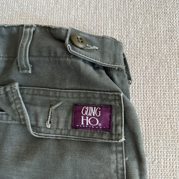 Vintage GUNG HO Fatigue Pants Cotton 38/30 OD Green Heavyweight made in USA - Picture 7 of 12
